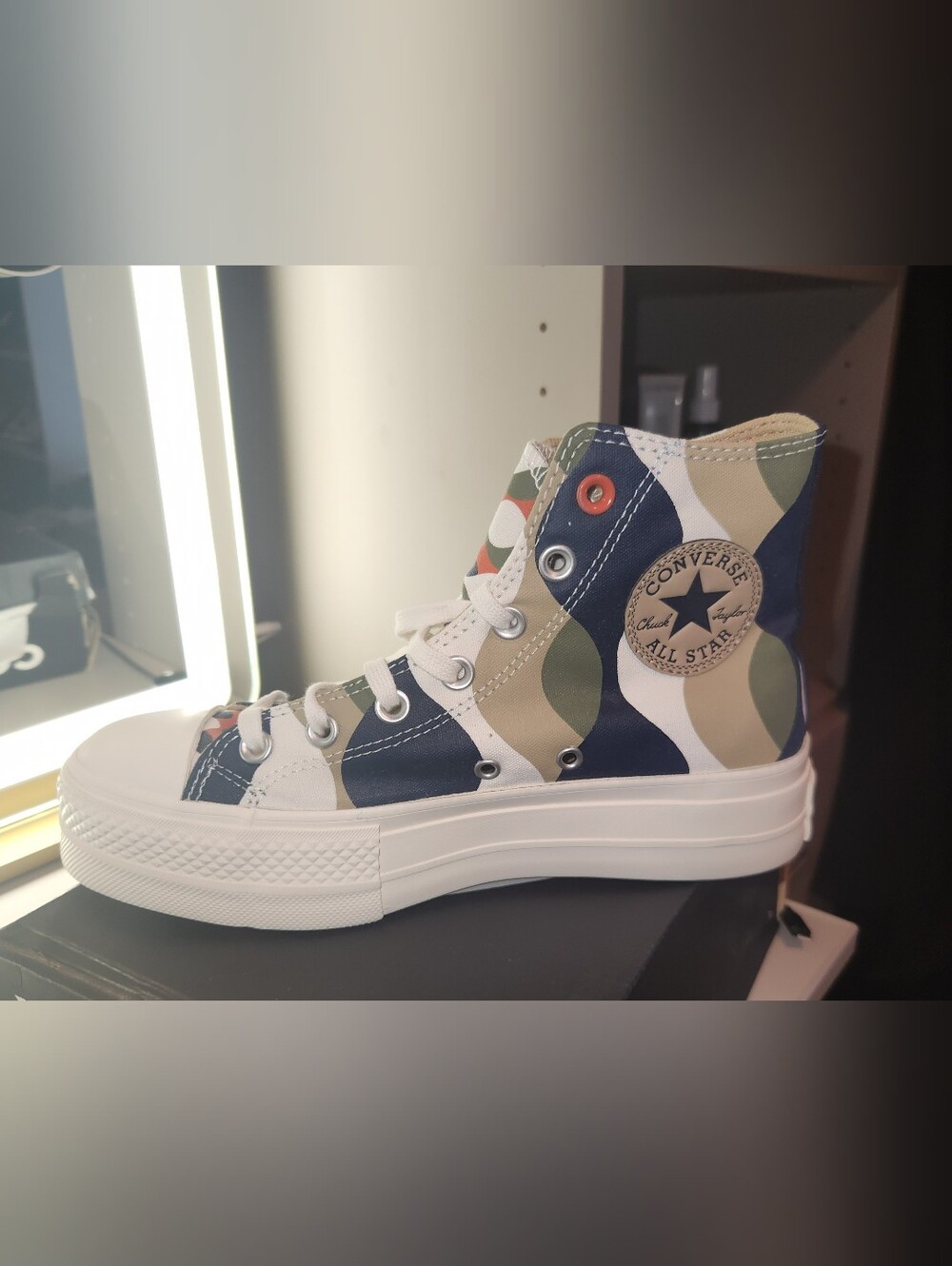 NEW Converse  High Top Sneakers in Navy, Olive & Tan Camo